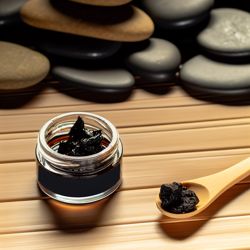 Authentic shilajit resin in glass jar